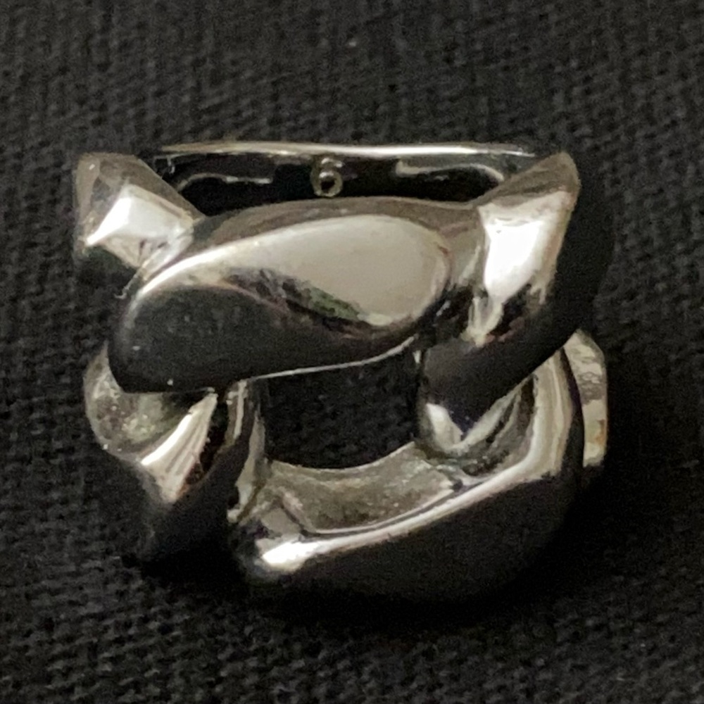 Michael Kors large silver nugget ring.